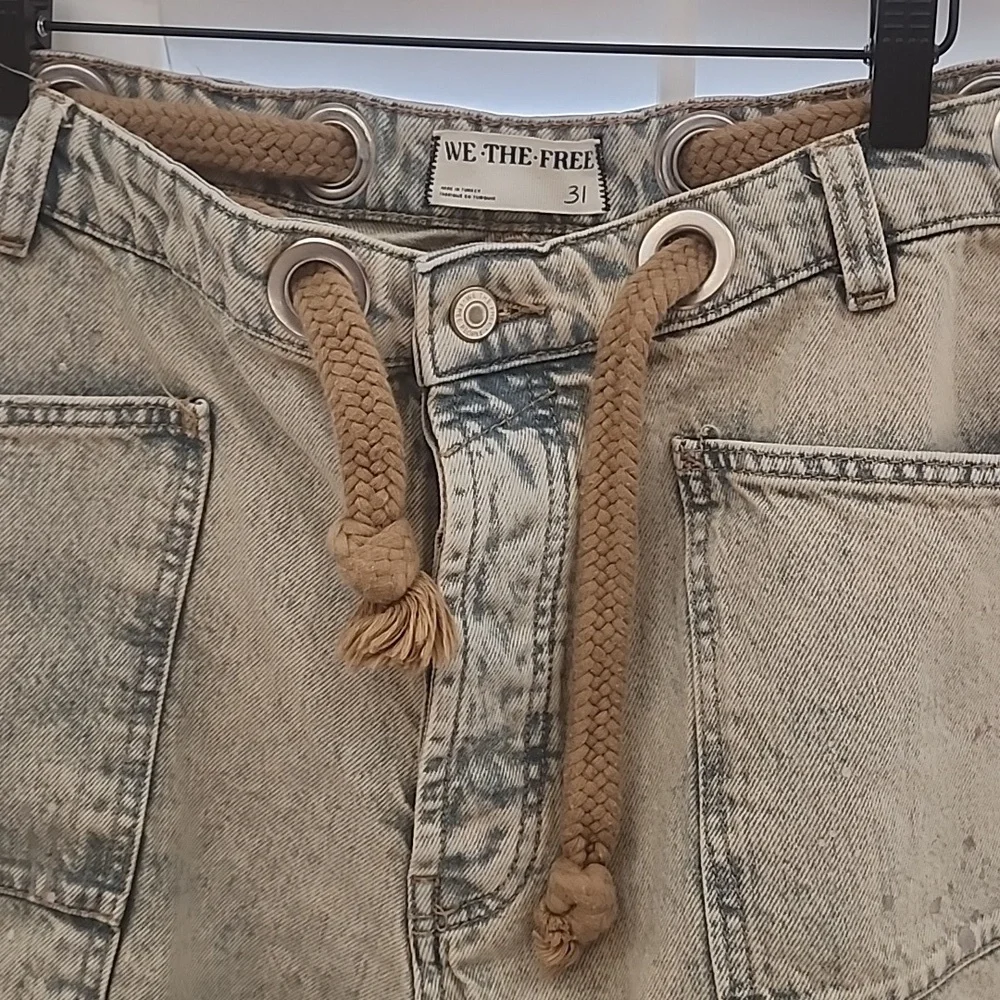 Free People Moxie Jeans with Brown Tie - Picture 3 of 8